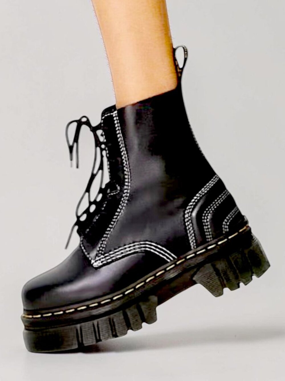 Dr Martens Audrick air way cushioned fairy goth leather platform boots 3 UK New